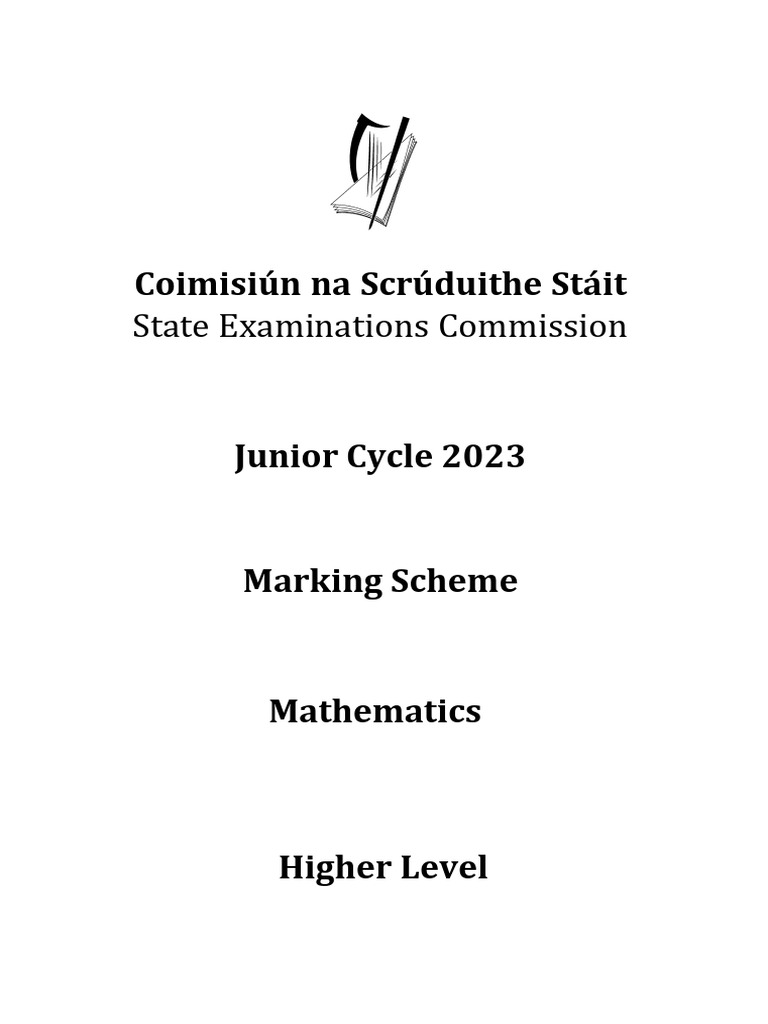 2023 Junior Cert Maths Marking Scheme | PDF | Mathematics | Elementary ...
