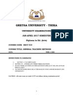 Dect 010 General Teaching Method Exam-2017