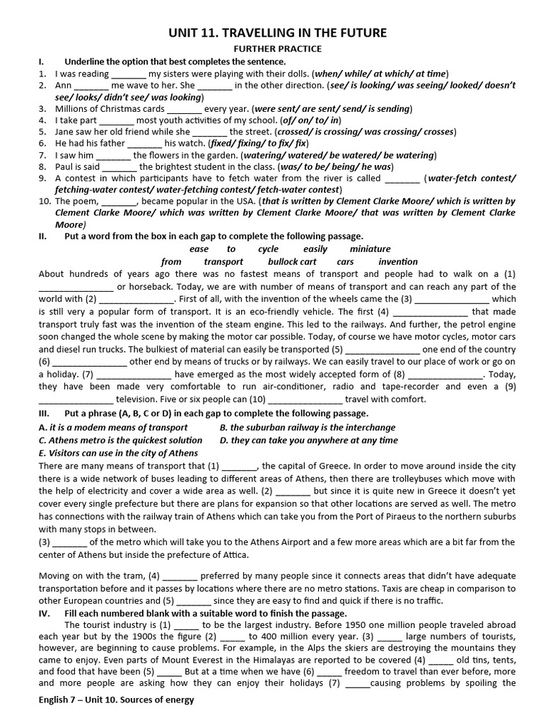 Unit 11 - Futher Practice | PDF | Athens | Engines