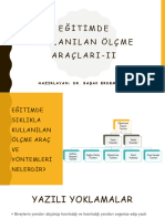 VI - Eğitimde Kullanılan Ölçme Araçları-II