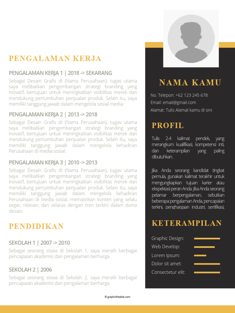 Template CV Word Gratis Bahasa Indonesia | PDF