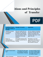 Conditions and Principles of Transfer Sandara