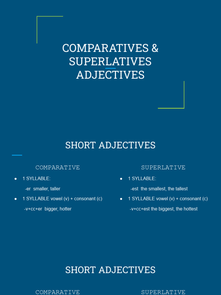 WHAT IS COMPARATIVE SUPERLATIVE ADJECTIVES visual data 8