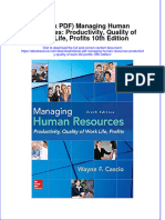 Full download ebook eBook PDF Managing Human Resources Productivity Quality of Work Life Profits 10th Edition pdf