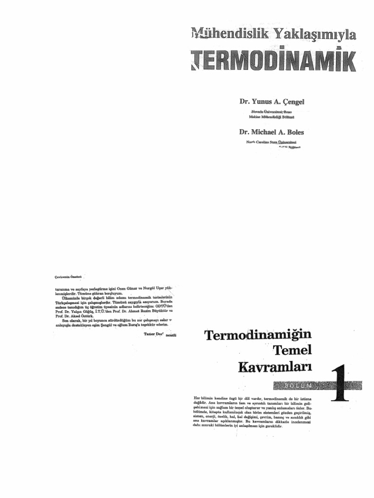 Yunus çengel termodinamik 8. baskı pdf