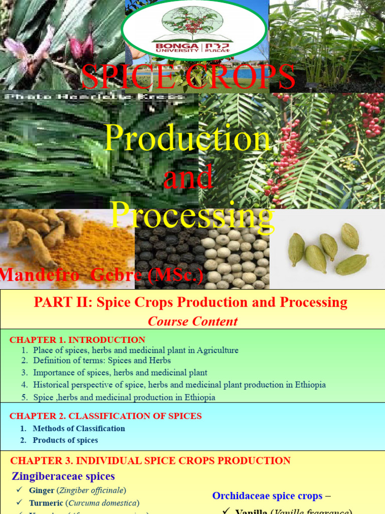 Ch 1 to 2 spices introduction classification pdf home garden