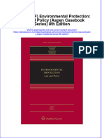 Instant download eBook PDF Environmental Protection Law and Policy Aspen Casebook Series 8th Edition pdf scribd