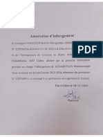 Attestation D'hébergement ADJAKOTAN