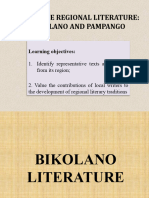Lesson 5 Philippine Regional Literature Bikolano and Pampango