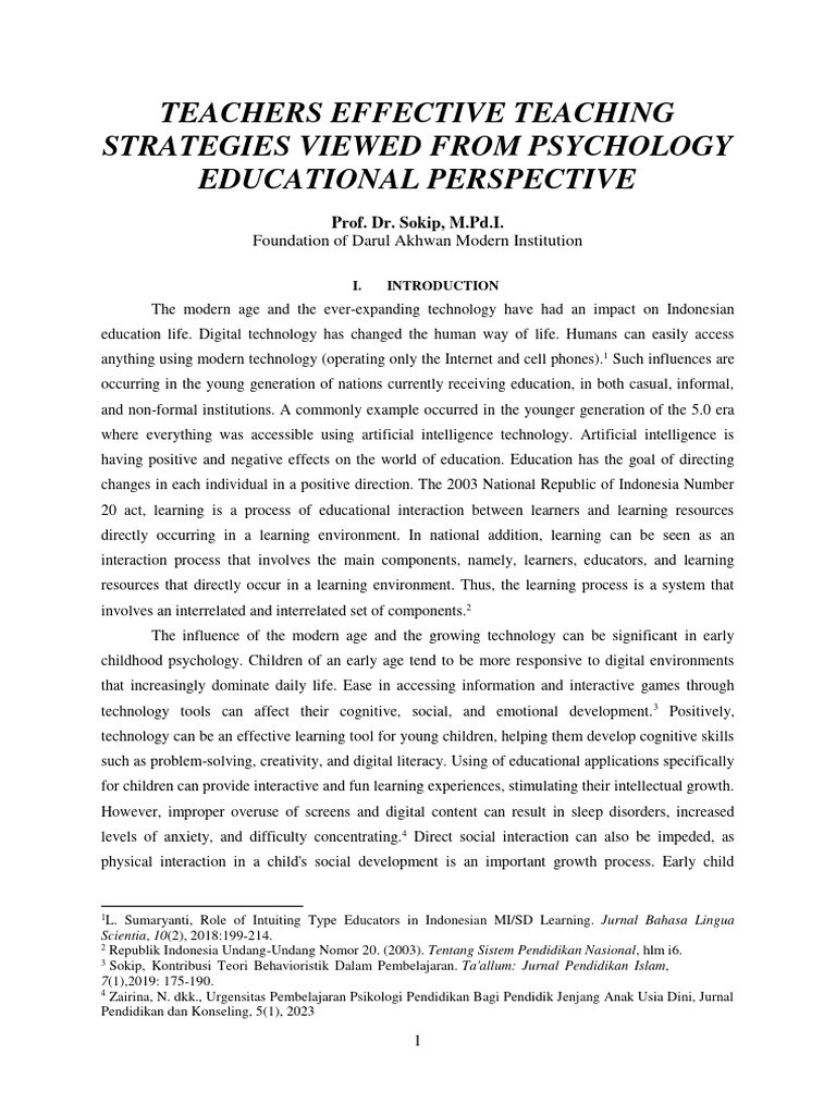 Effective Teaching Strategies in Education | PDF | Learning | Teachers