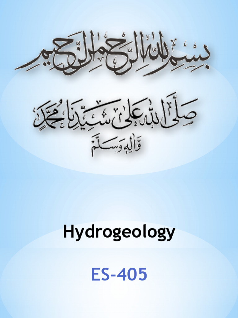 1 Hydrogeology Basics Pdf Aquifer Hydrogeology