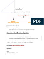 Unit I M Circle Drawing Algorithm, UNIT I N Mid Point Circle Drawing Algorithm