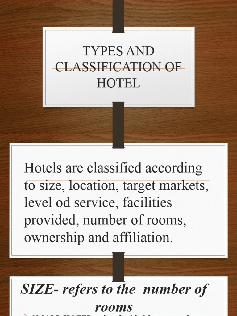 TYPES AND CLASSIFICATION OF HOTEL PDF Hotel Resort