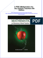 Ebook PDF Mathematics For Elementary School Teachers 6th Edition