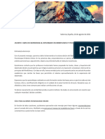 Carta de Bienvenida Al Diplomado en Mindfulness y Psicoterapia 9 Ed 2021