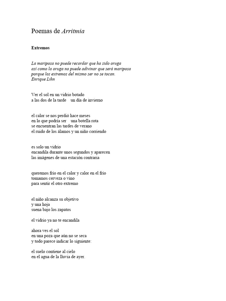 POemas de Arritmia | PDF | Arte | Libros para adolescentes