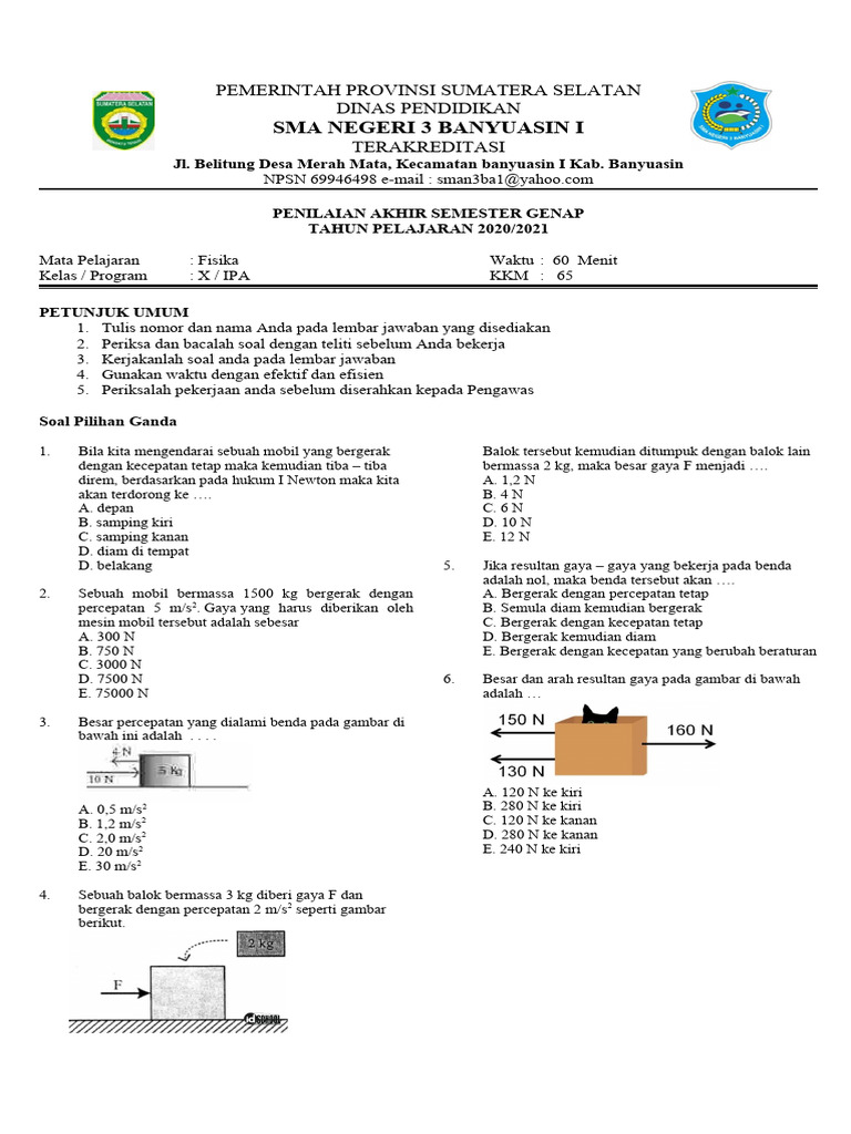 <p><strong>Menaklukkan UAS Fisika Kelas 10 Semester 1: Kumpulan Soal Latihan PDF</strong></p>
<p>” title=”</p>
<p><strong>Menaklukkan UAS Fisika Kelas 10 Semester 1: Kumpulan Soal Latihan PDF</strong></p>
<p>“></p>
<li>
<p><strong>Memperkuat Pemahaman Konsep:</strong> Saat mengerjakan soal, kita dipaksa untuk mengingat dan menerapkan rumus serta prinsip-prinsip fisika yang telah diajarkan. Proses ini membantu mengidentifikasi konsep mana yang sudah benar-benar dipahami dan mana yang masih memerlukan pendalaman lebih lanjut.</p>
</li>
<li>
<p><strong>Mengenali Pola Soal:</strong> Setiap ujian, termasuk UAS, memiliki pola soal yang cenderung berulang atau memiliki variasi tertentu. Dengan berlatih dari berbagai sumber soal, siswa dapat mengenali pola-pola umum ini, sehingga lebih siap dalam menghadapi jenis pertanyaan yang mungkin muncul.</p>
</li>
<li>
<p><strong>Melatih Kemampuan Analisis dan Logika:</strong> Soal-soal fisika seringkali menuntut kemampuan analisis untuk mengurai masalah, mengidentifikasi variabel yang diketahui dan ditanya, serta menggunakan logika untuk menemukan solusi. Latihan soal secara rutin akan mengasah kemampuan ini.</p>
</li>
<li>
<p><strong>Meningkatkan Kecepatan dan Ketepatan Mengerjakan Soal:</strong> Dalam kondisi ujian, waktu sangat berharga. Semakin sering berlatih, semakin terbiasa siswa dengan berbagai tipe soal dan semakin cepat mereka dapat menemukan cara penyelesaiannya, sekaligus meminimalisir kesalahan.</p>
</li>
<li>
<p><strong>Membangun Kepercayaan Diri:</strong> Semakin banyak soal yang berhasil diselesaikan dengan baik, semakin besar pula kepercayaan diri siswa dalam menghadapi ujian sesungguhnya. Ini adalah faktor psikologis yang sangat penting untuk performa maksimal.</p>
</li>
<li>
<p><strong>Mengidentifikasi Kelemahan:</strong> Melalui latihan soal, siswa dapat melihat di bagian mana mereka sering melakukan kesalahan. Apakah itu pada pemahaman rumus, perhitungan, atau interpretasi soal? Identifikasi ini menjadi langkah awal untuk memperbaiki kelemahan tersebut.</p>
</li>
</ol>
<div style=
