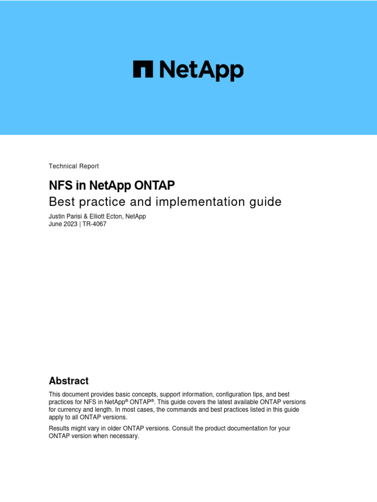Nfs Ontap | PDF | Internet Protocols | Computer Science