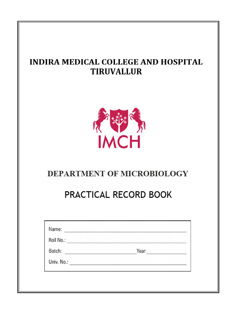 Microbiology Practical Record Book | PDF | Infection | Growth Medium
