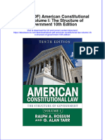 Instant Download Ebook PDF American Constitutional Law Volume I The Structure of Government 10th Edition PDF Scribd