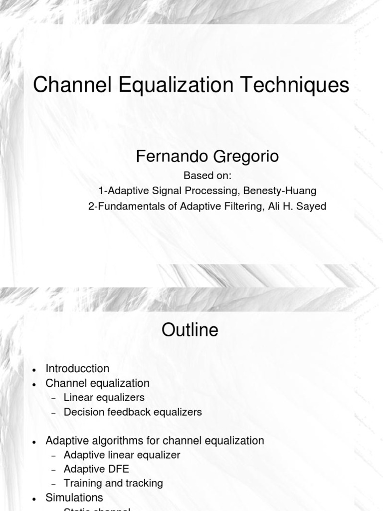Channel Estimation Techniques - Last | PDF | Equalization (Audio ...