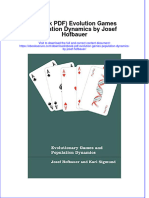 Instant Download Ebook PDF Evolution Games Population Dynamics by Josef Hofbauer PDF Scribd
