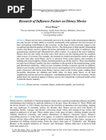 Research of Influence Factors On Disney Movies