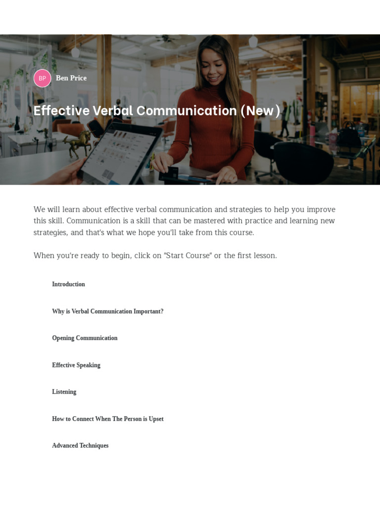 Strategies for Effective Verbal Communication | PDF | Communication ...