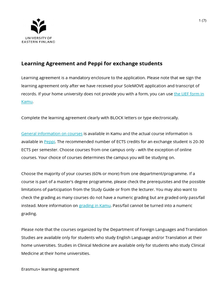 Peppi Guide for Exchange Students | PDF