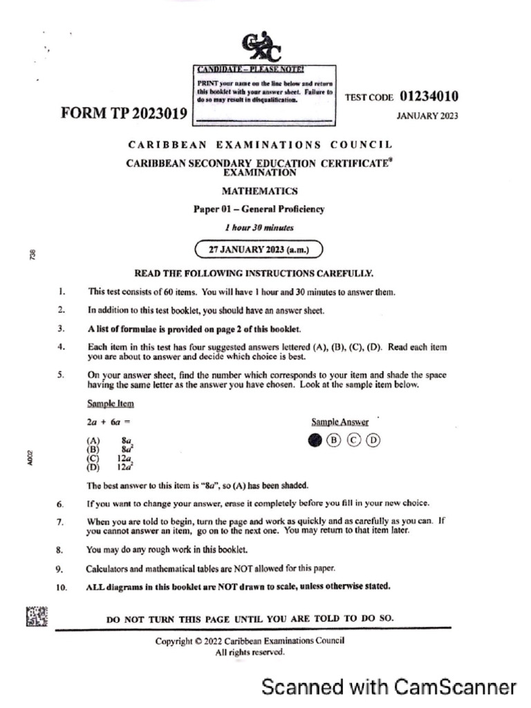 Math Csec 2023 p1 | PDF