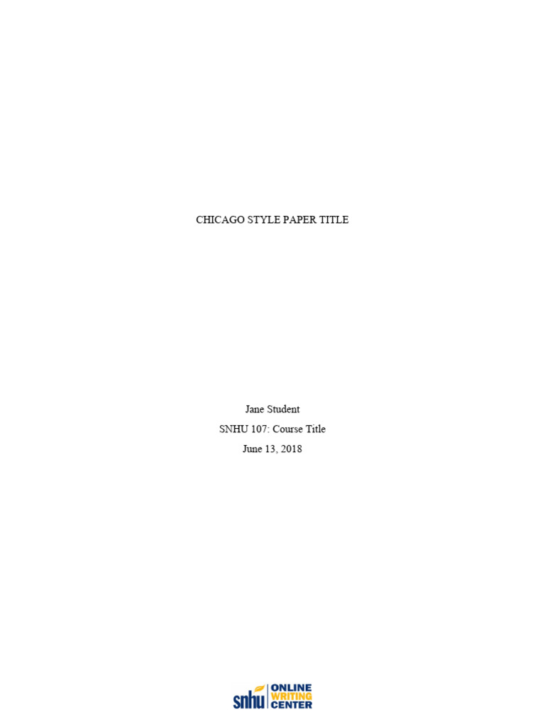 Chicago Style Sample Paper PDF Citation Bibliography