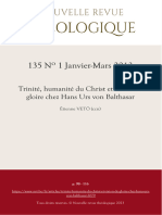 Trinite Humanite Du Christ Et Vision de Gloire Chez Hans Urs Von Balthasar