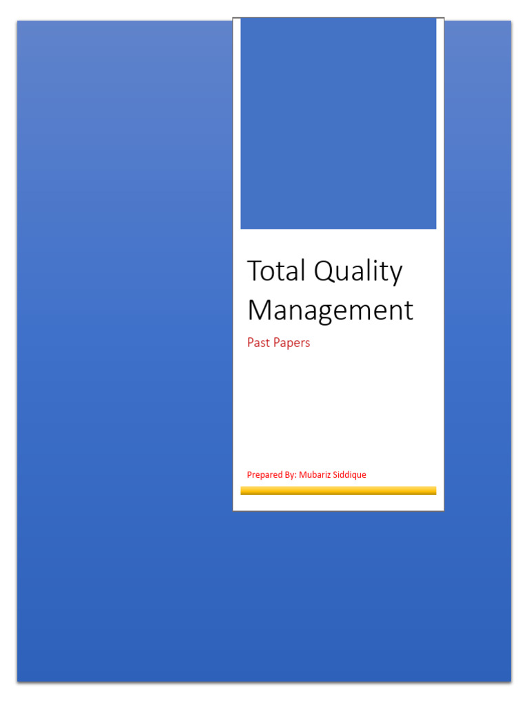 TQM Past Papers for UOG Service Quality | PDF | Quality Management ...