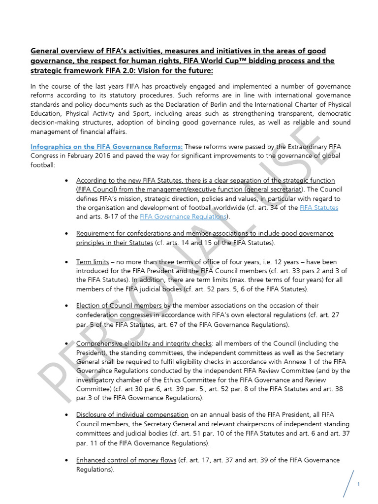 FIFA intelligence overview