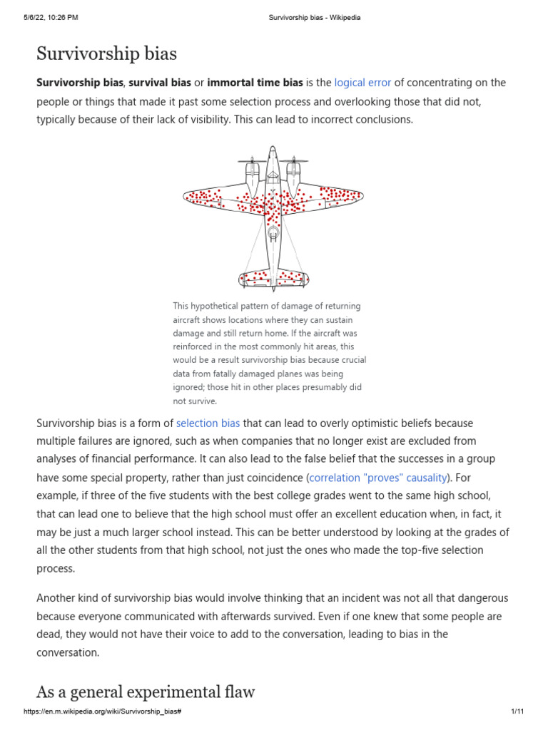 Survivorship Bias - Wikipedia | PDF | Science
