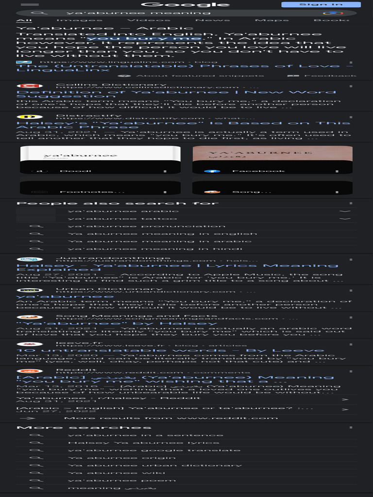 Ya'Aburnee Meaning - Google Search | PDF | Human Communication