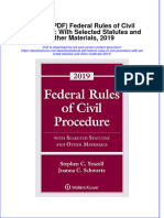 Instant Download Ebook PDF Federal Rules of Civil Procedure With Selected Statutes and Other Materials 2019 PDF Scribd