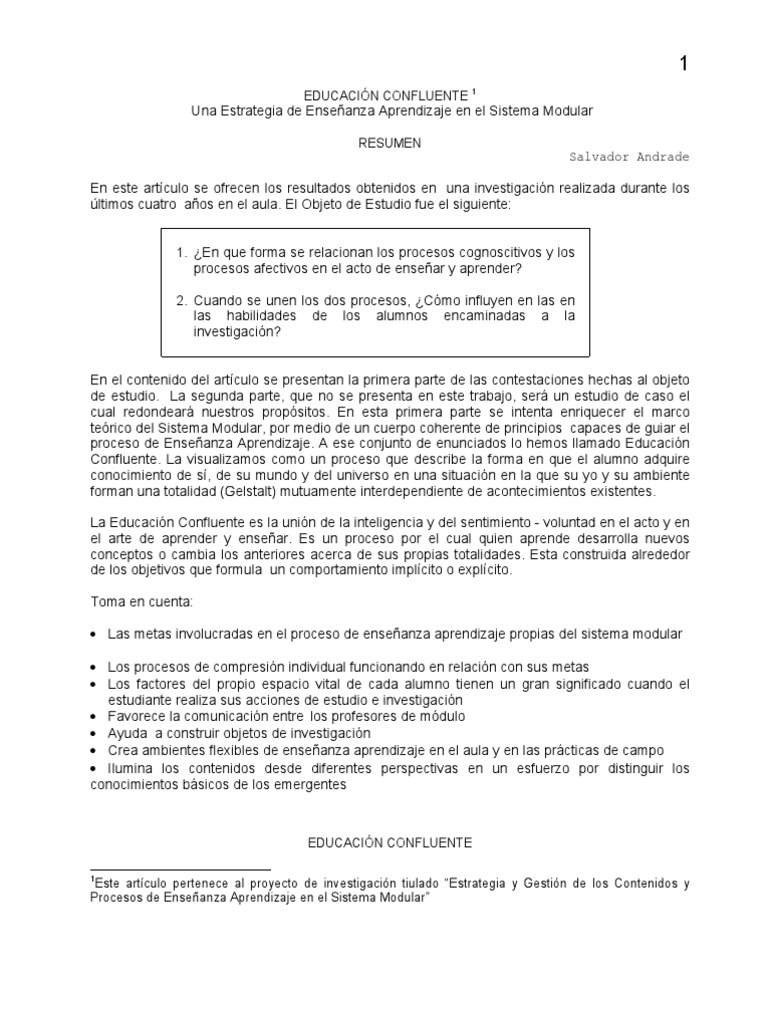 Educación Confluente | PDF