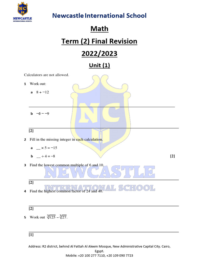 Term 2 Revision Pack Y Pdf