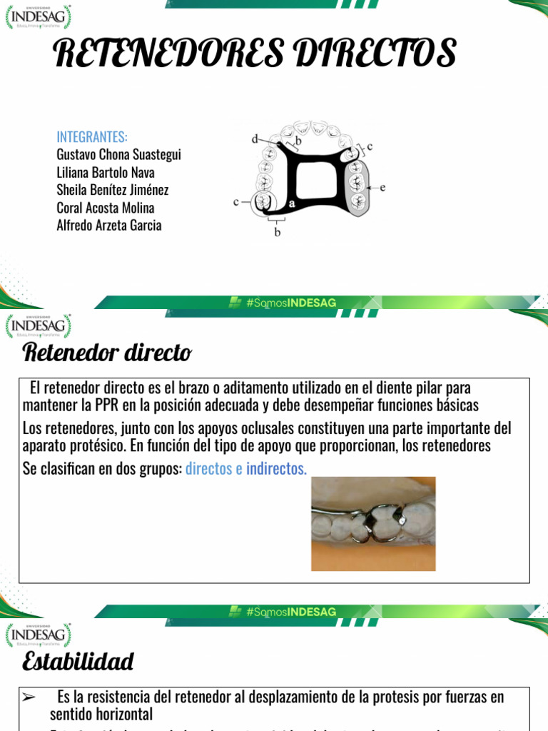Tipos y Funciones de Retenedores Directos | PDF | Dentadura postiza ...