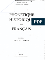 Phonétique Historique Du Français, Tome II - Les Voyelles (Pierre Fouché)
