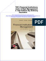 Instant Download Ebook PDF Financial Institutions Management A Risk Management Approach 10th Edition by Anthony Saunders PDF Scribd
