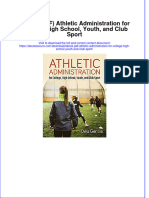 Instant Download Ebook PDF Athletic Administration For College High School Youth and Club Sport PDF Scribd