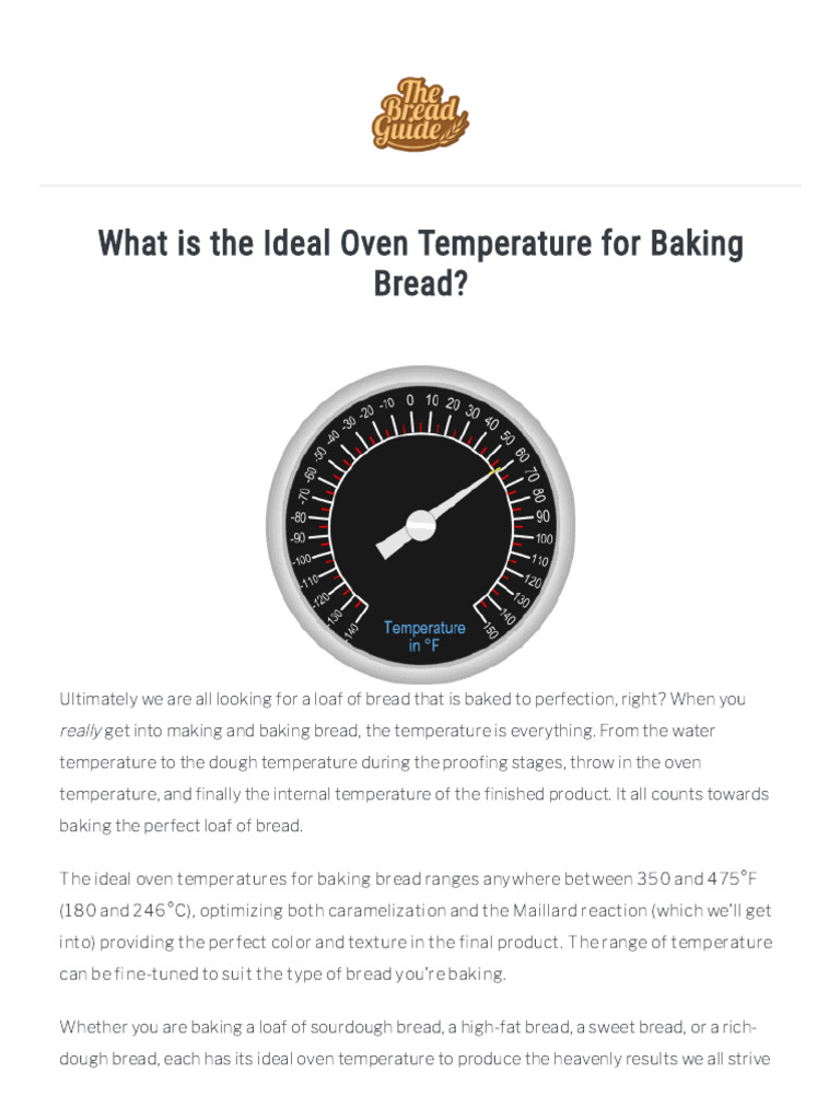 What Is The Ideal Oven Temperature For Baking Bread The Bread Guide