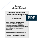 Beacon Schools Project Health Education Level 8 Planning Guide Section 6