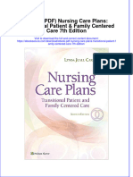 Ebook PDF Nursing Care Plans Transitional Patient Family Centered Care 7th Edition