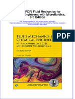 (Ebook PDF) Fluid Mechanics For Chemical Engineers: With Microfluidics, 3Rd Edition