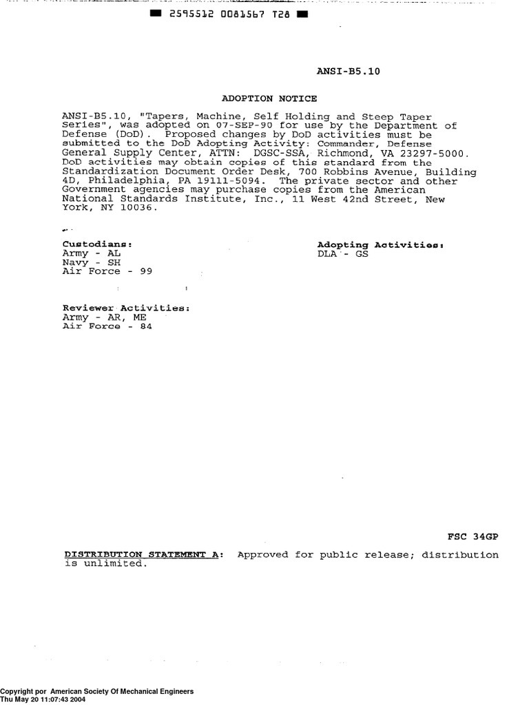 Ansi Asme B5 10 1994 | PDF