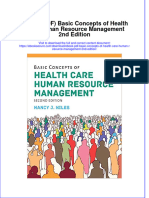 Instant Download Ebook PDF Basic Concepts of Health Care Human Resource Management 2nd Edition PDF Scribd