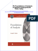 Instant Download Ebook PDF Foundations of Analysis Pure and Applied Undergraduate Texts Sally PDF Scribd